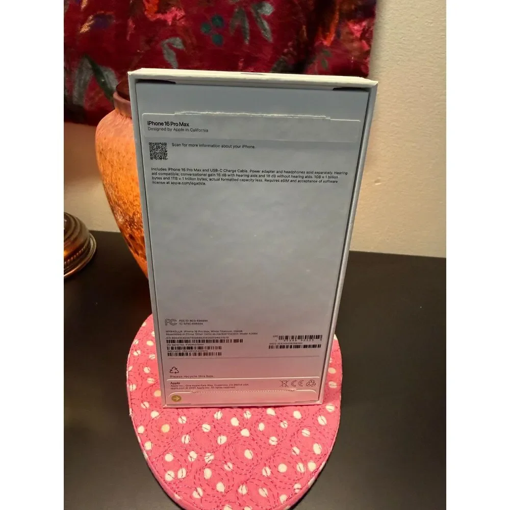 Box ONLY! Apple iPhone 16 Pro White Titanium 256GB Box Only